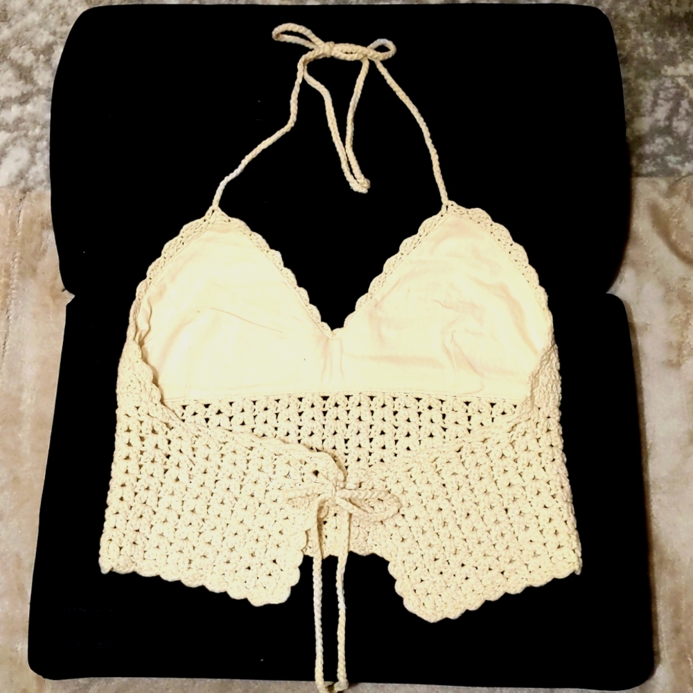 💥Crochet halter crop top